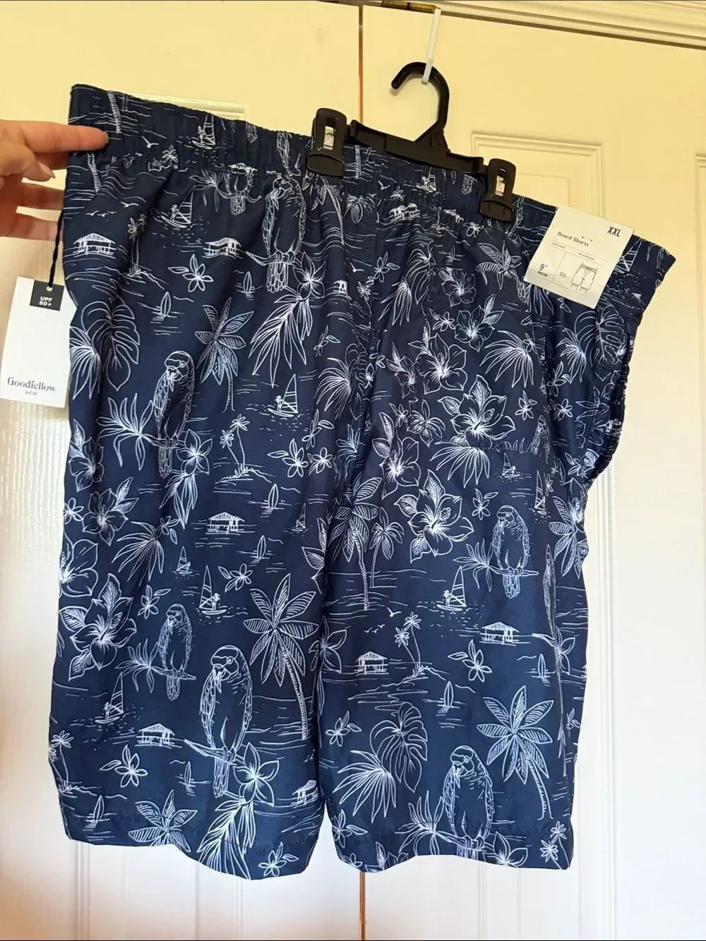 Goodfellow & Co Navy Floral Beach Tunic with Drawstring - Picture 7 of 8